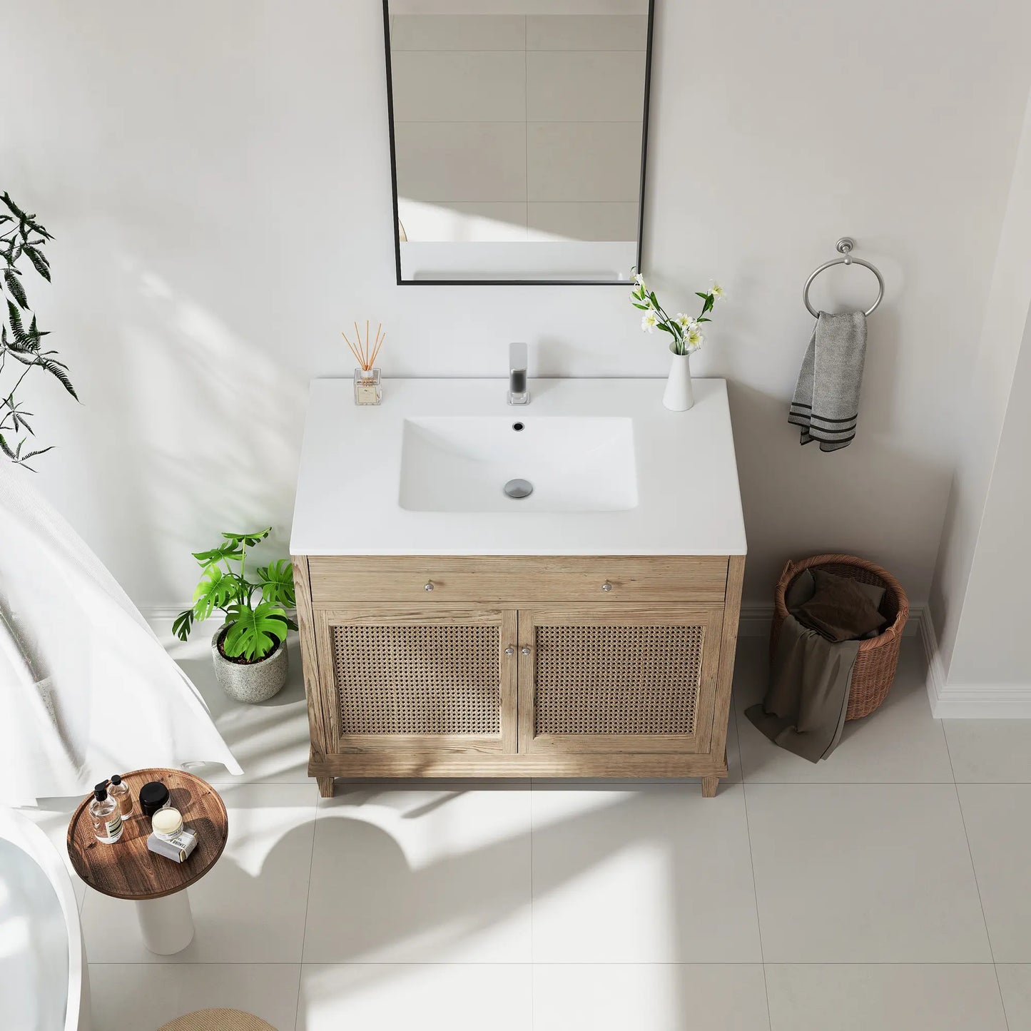 Dayton 37" x 22" Vitreous China Vanity Top Sink in White with Single Faucet Hole (Sink Only, No Vanity)