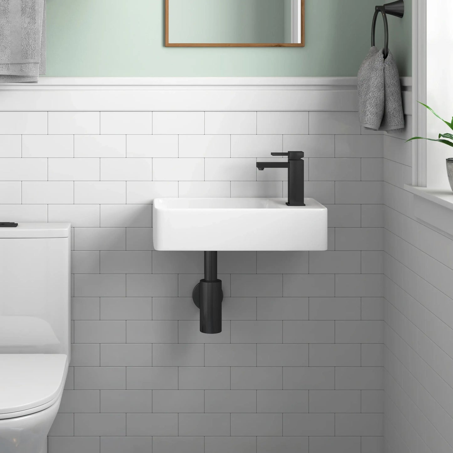 Turner 18" x 10" White Ceramic Rectangular Wall Mount & Vessel Bathroom Sink