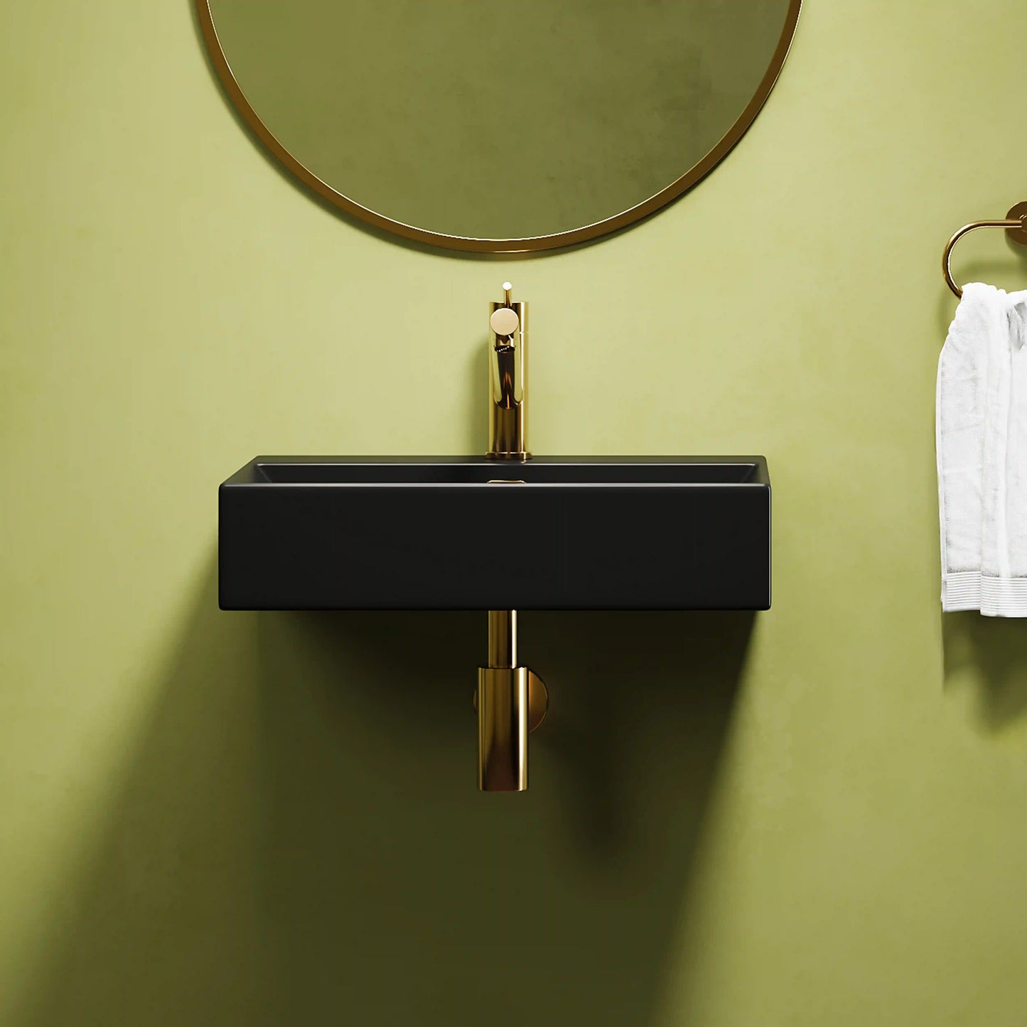 Turner 24" x 16" Rectangular Vessel Vitreous China Wall Mount Bathroom Sink with Overflow, Multiple Colors