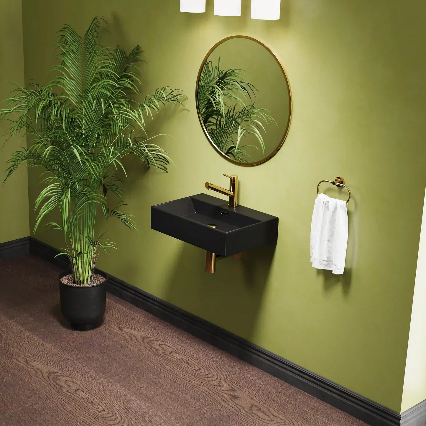 Turner 24" x 16" Rectangular Vessel Vitreous China Wall Mount Bathroom Sink with Overflow, Multiple Colors