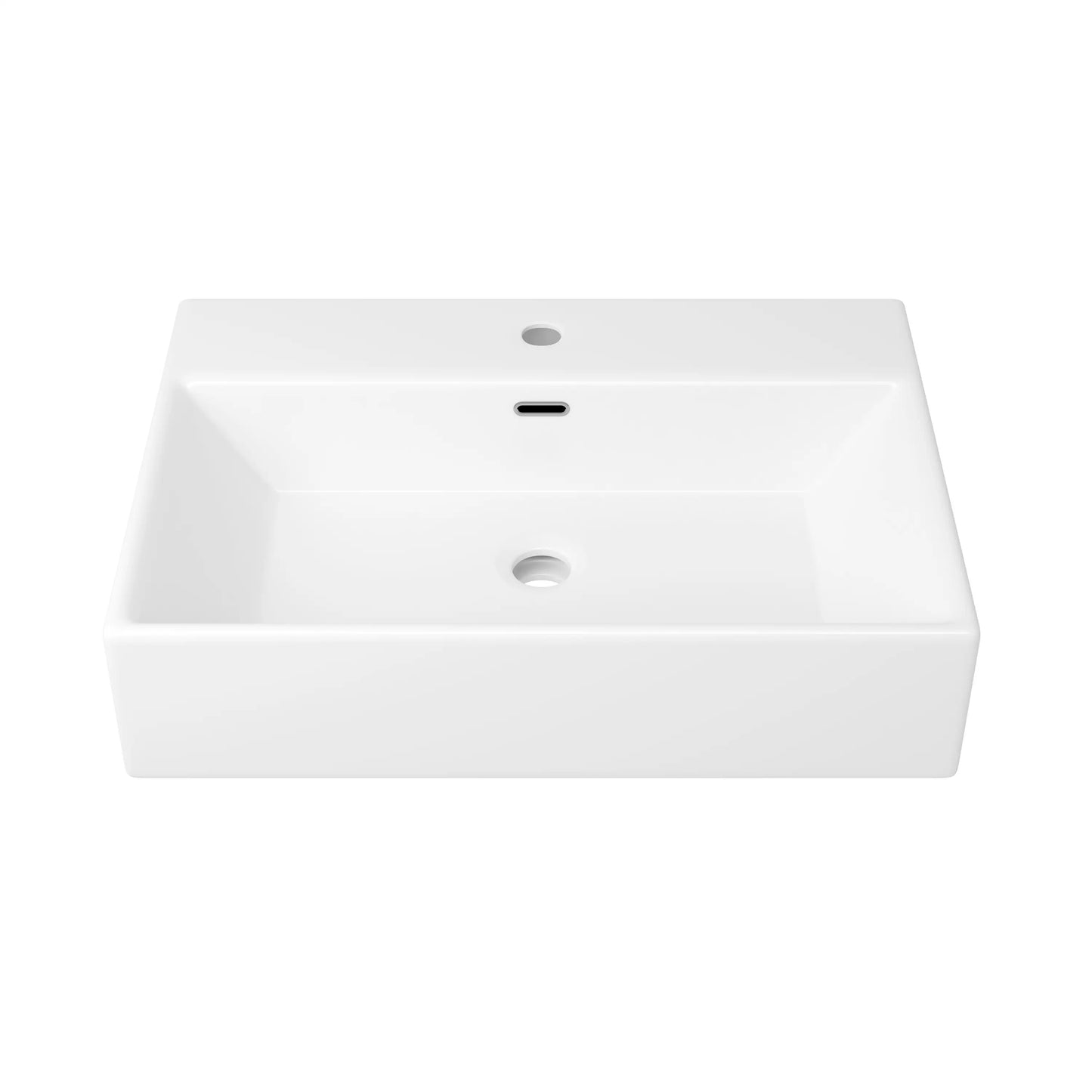 Turner 24" x 16" Rectangular Vessel Vitreous China Wall Mount Bathroom Sink with Overflow, Multiple Colors