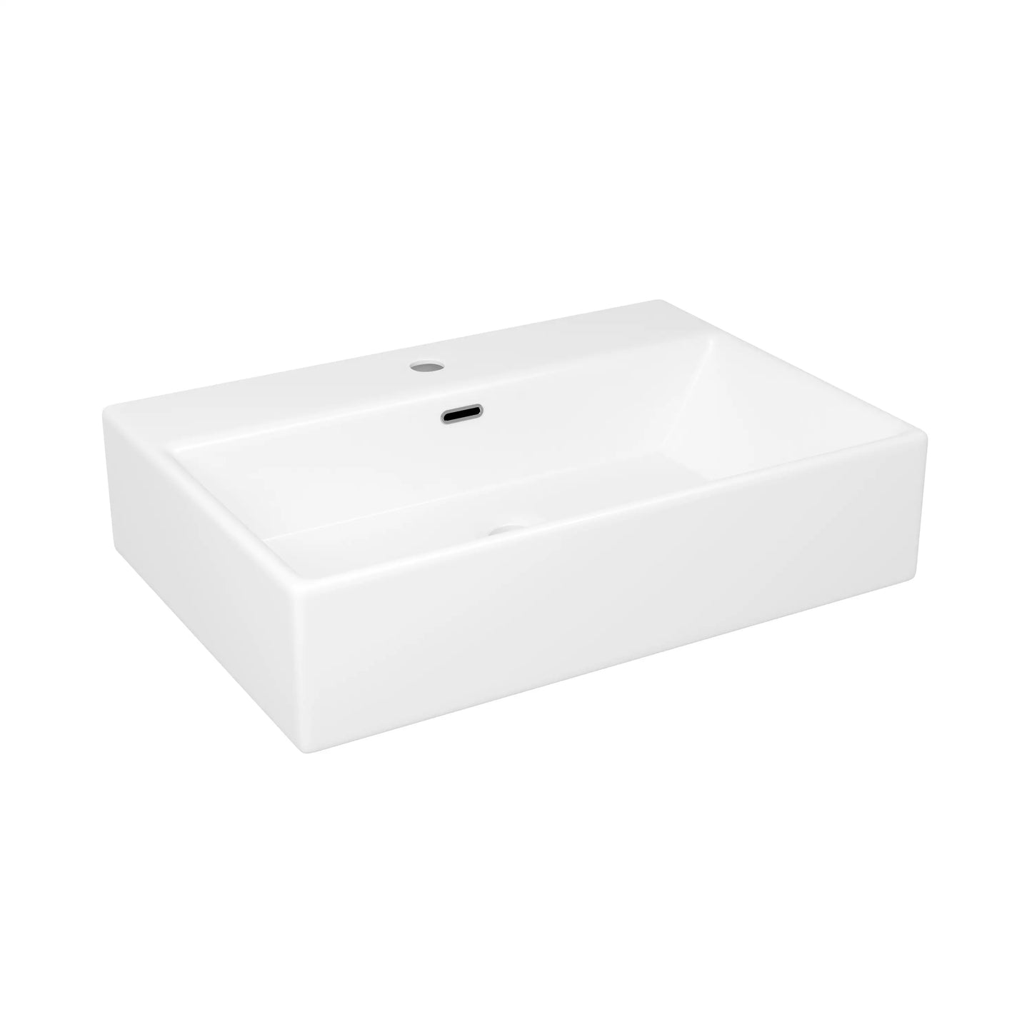 Turner 24" x 16" Rectangular Vessel Vitreous China Wall Mount Bathroom Sink with Overflow, Multiple Colors