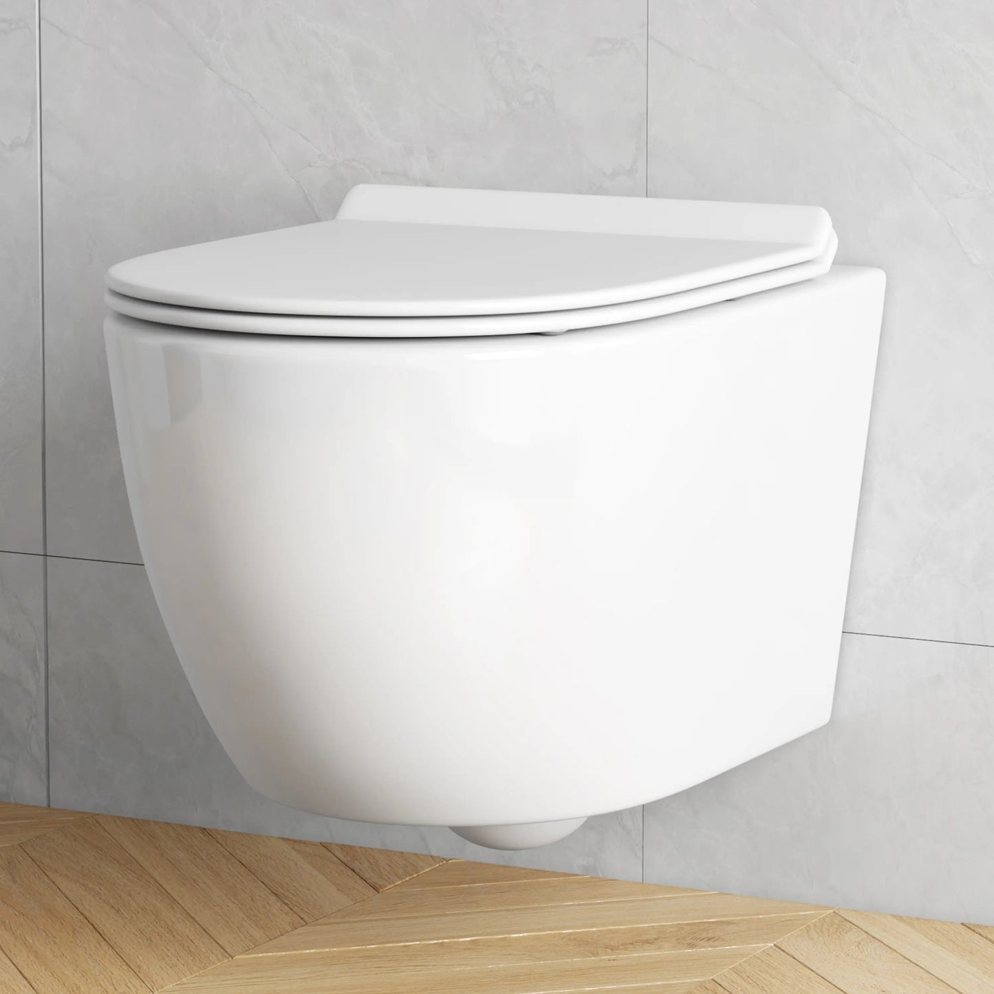 Hampton Wall-hung Elongated Toilet, 0.8/1.6 GPF Dual Flush, Multiple Colors