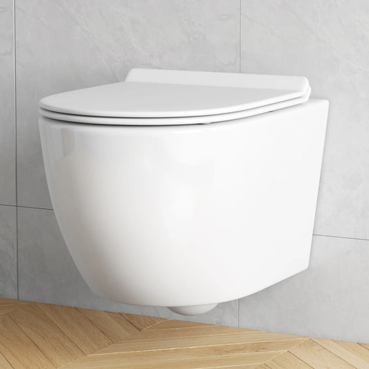 Hampton Wall-hung Elongated Toilet, 0.8/1.6 GPF Dual Flush, Multiple Colors