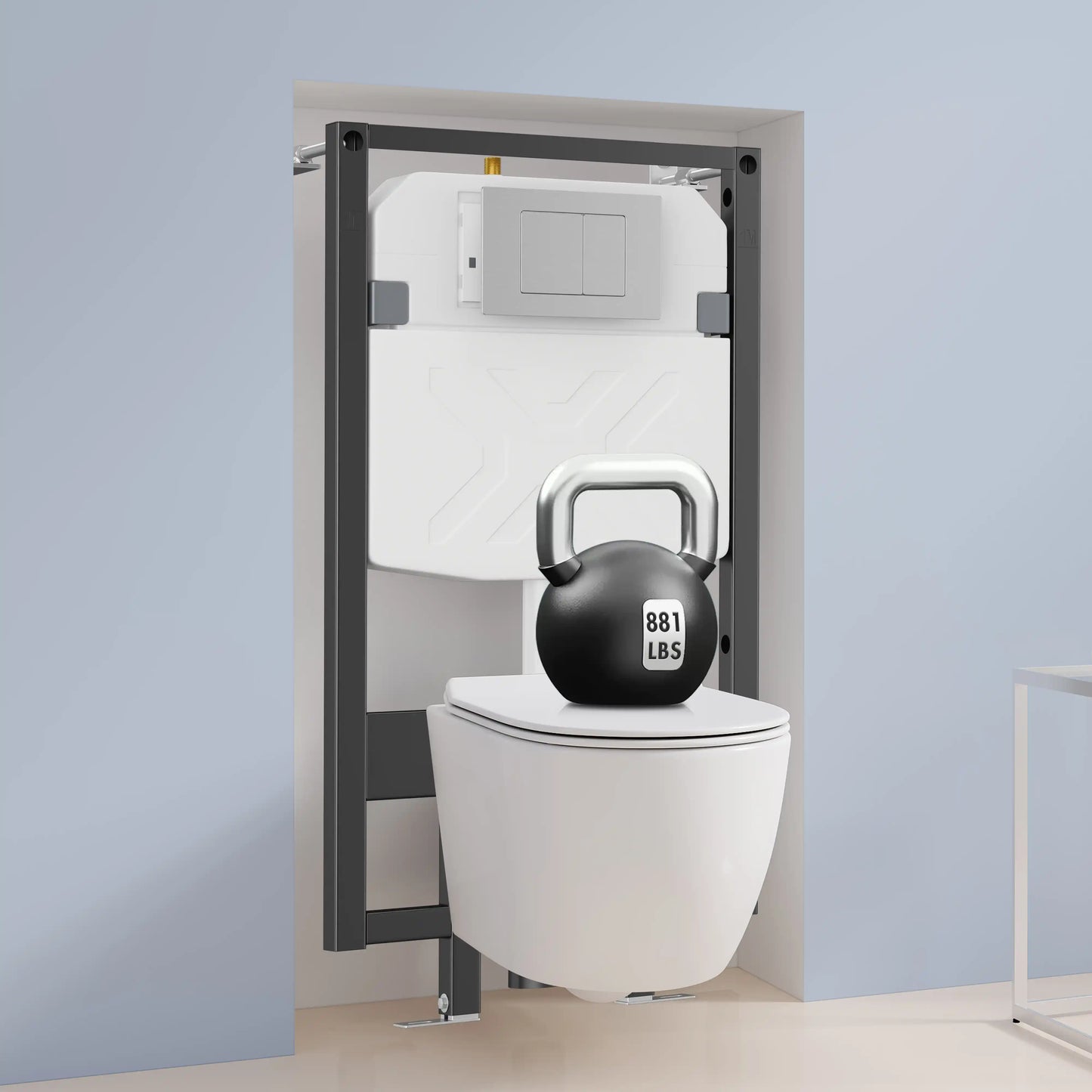 Capri Wall-Hung Rimless Elongated Toilet with In-Wall Tank, Dual Flush 0.8/1.6 GPF