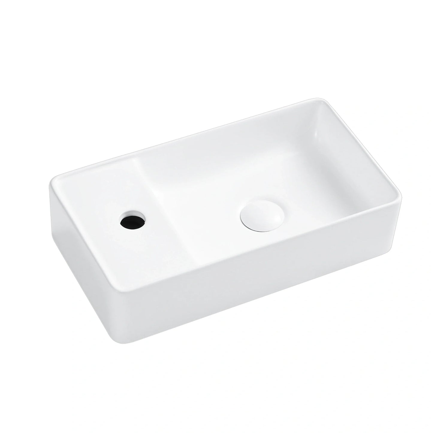 Turner 18" x 10" White Ceramic Rectangular Wall Mount & Vessel Bathroom Sink