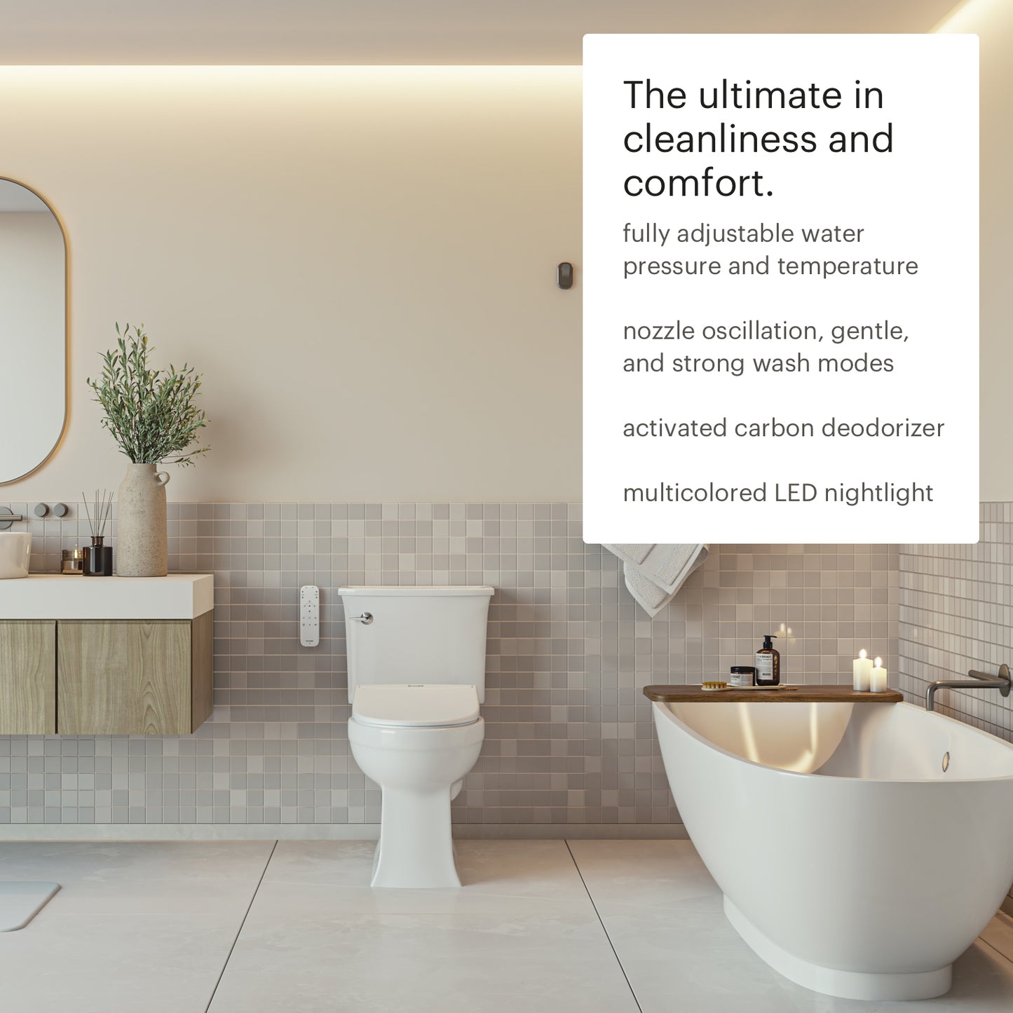 Swash Eco Thinline T66 | Luxury Bidet Toilet Seat with Remote Control, Elongated