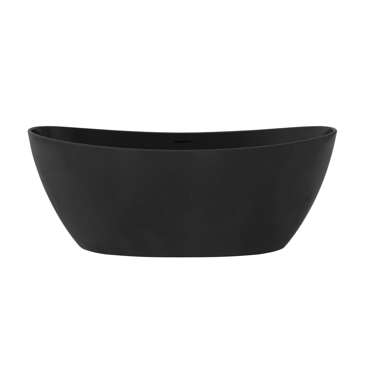 Giselle 65" x 34" Freestanding Solid Surface Soaking Bathtub with Drain and Integrated Overflow