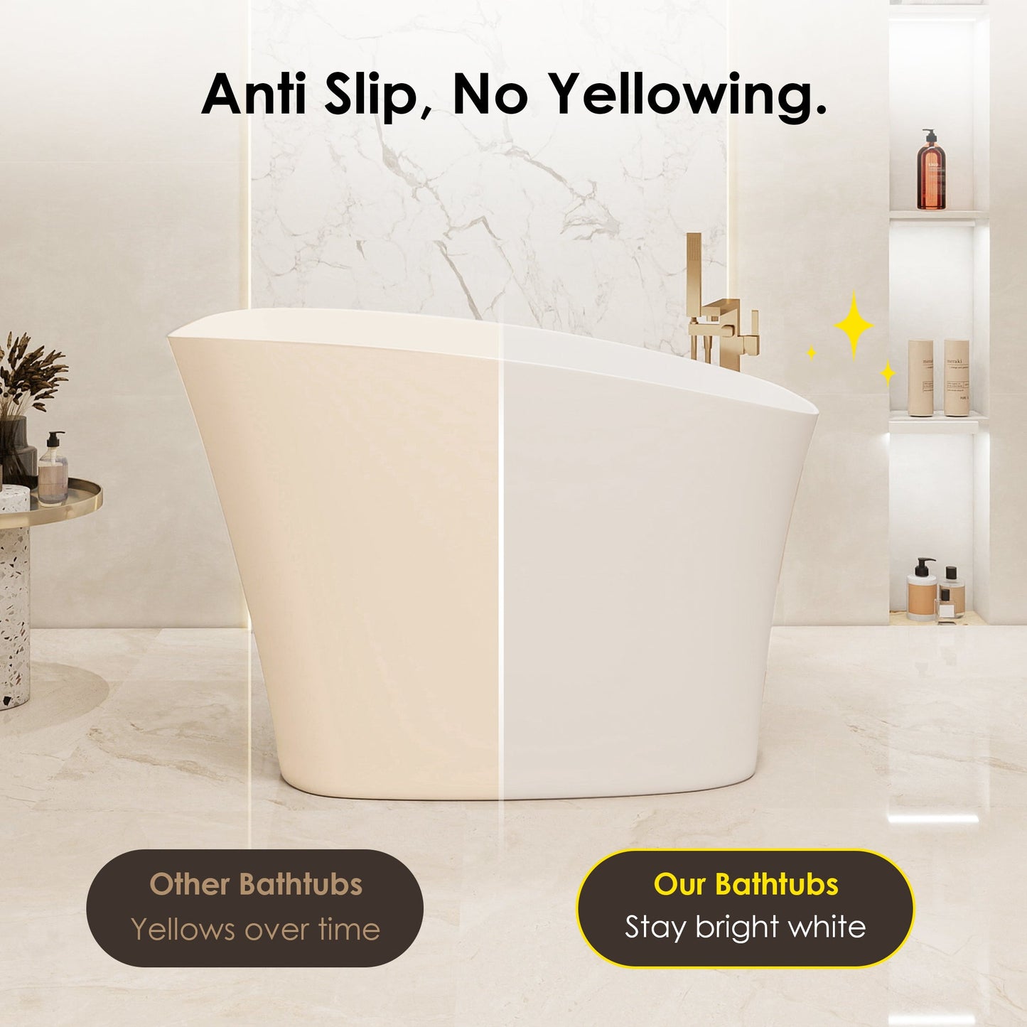 Pierre 51" x 29" Freestanding Solid Surface Japanese Soaking Bathtub in Matte White with Seat
