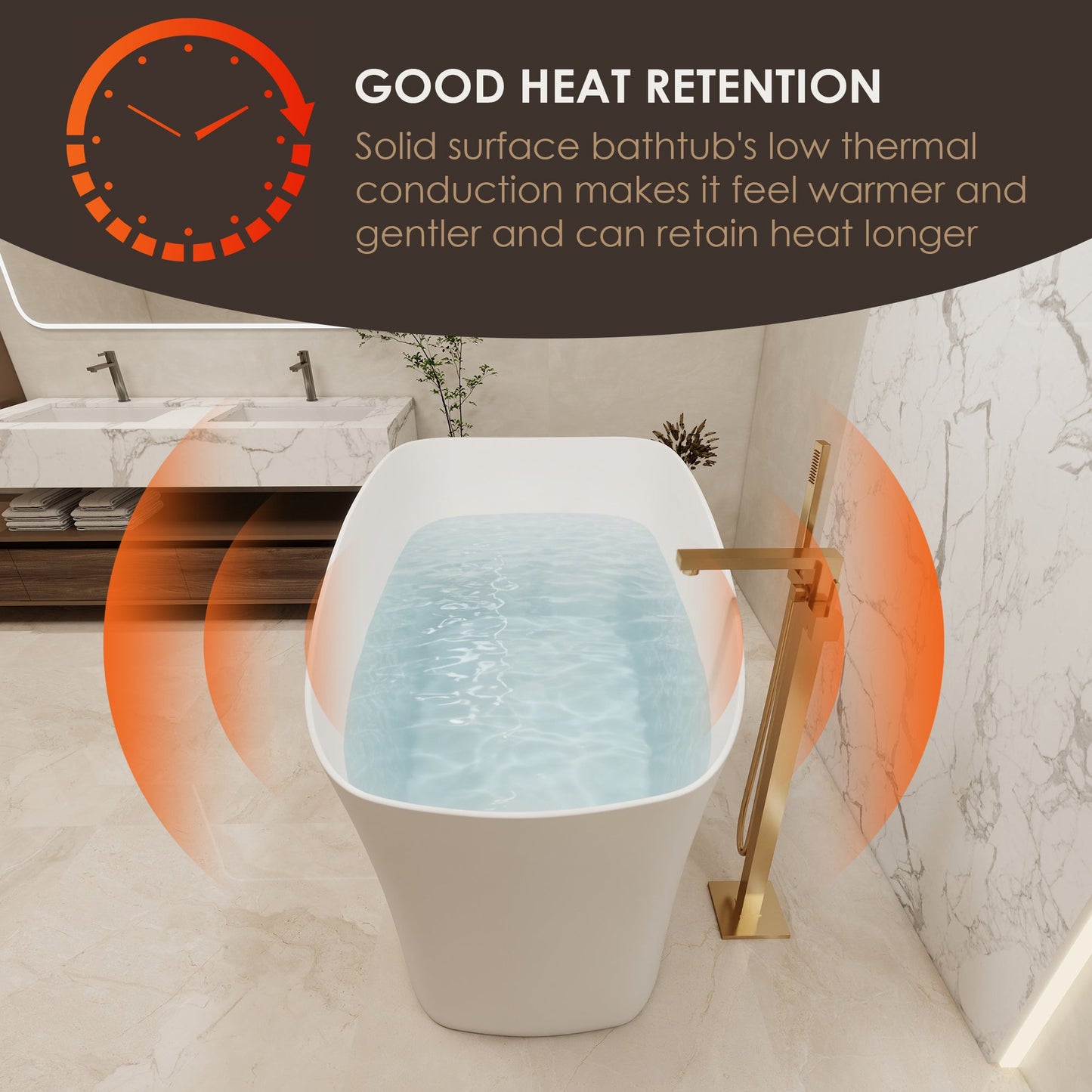 Pierre 51" x 29" Freestanding Solid Surface Japanese Soaking Bathtub in Matte White with Seat