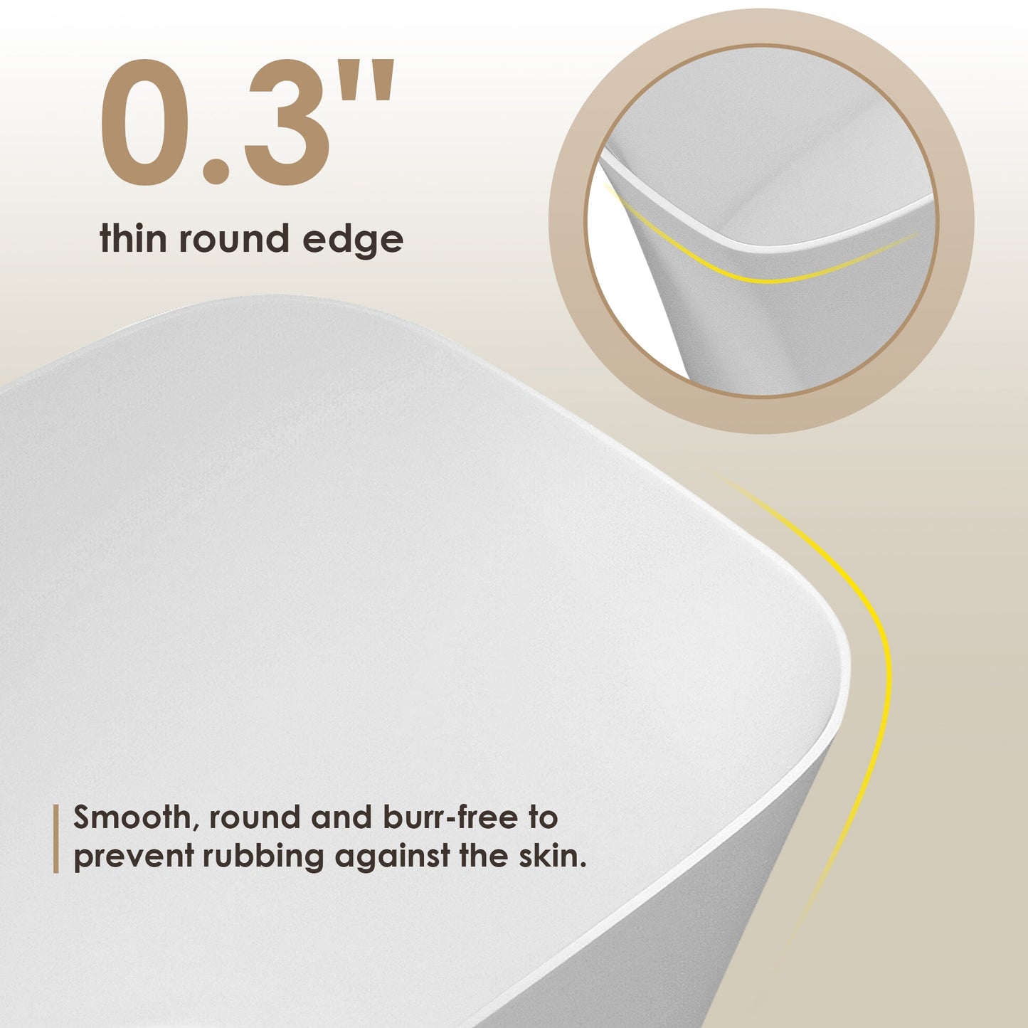 Pierre 51" x 29" Freestanding Solid Surface Japanese Soaking Bathtub in Matte White with Seat