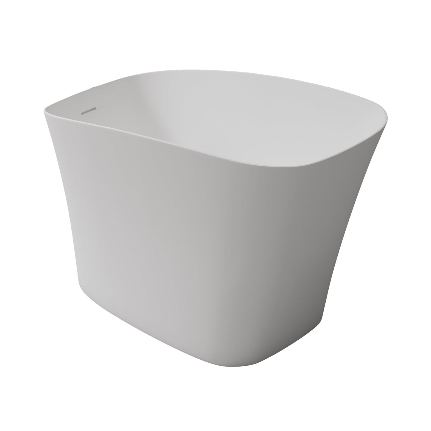 Pierre 51" x 29" Freestanding Solid Surface Japanese Soaking Bathtub in Matte White with Seat