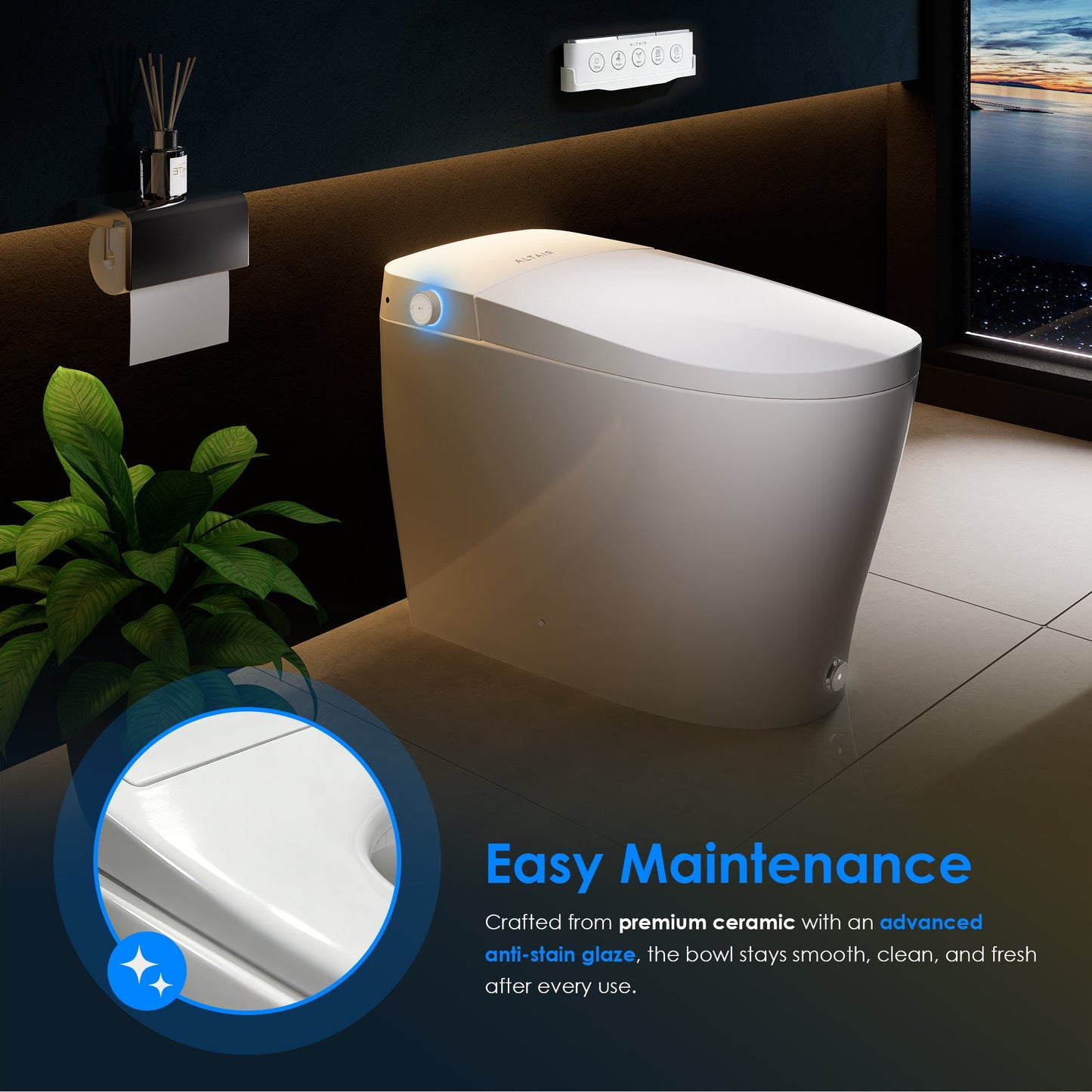 Natalie Smart Toilet with Tank Flush Bidet Wash