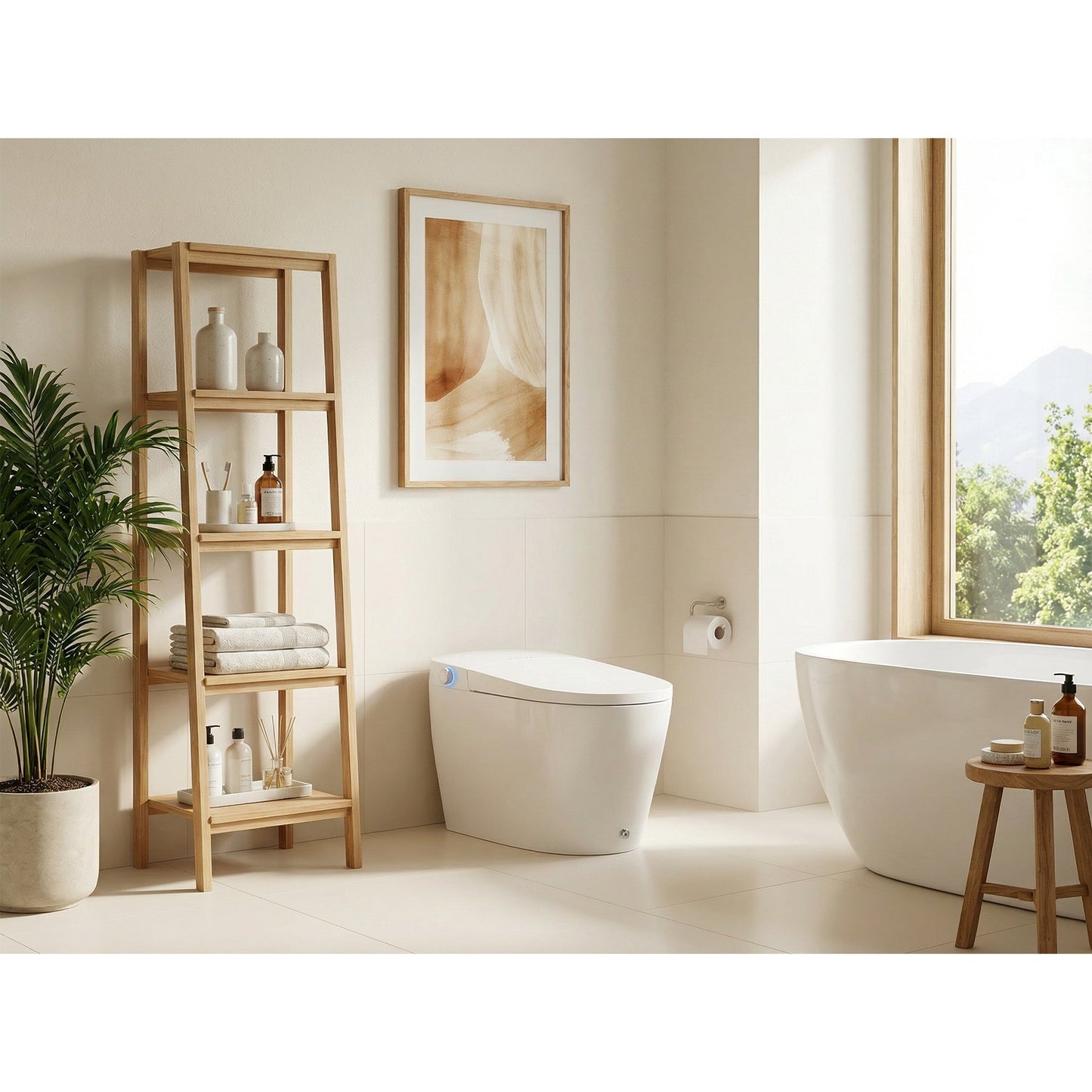 Natalie Smart Toilet with Tank Flush Bidet Wash