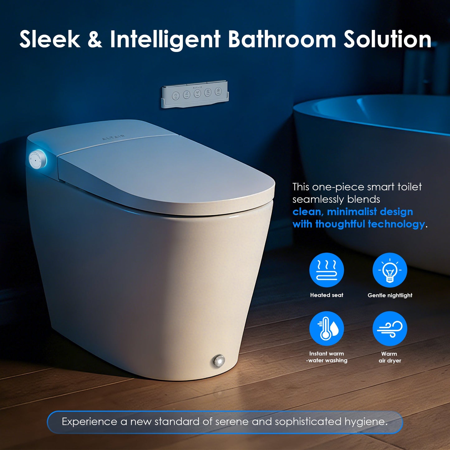 Natalie Smart Toilet with Tank Flush Bidet Wash