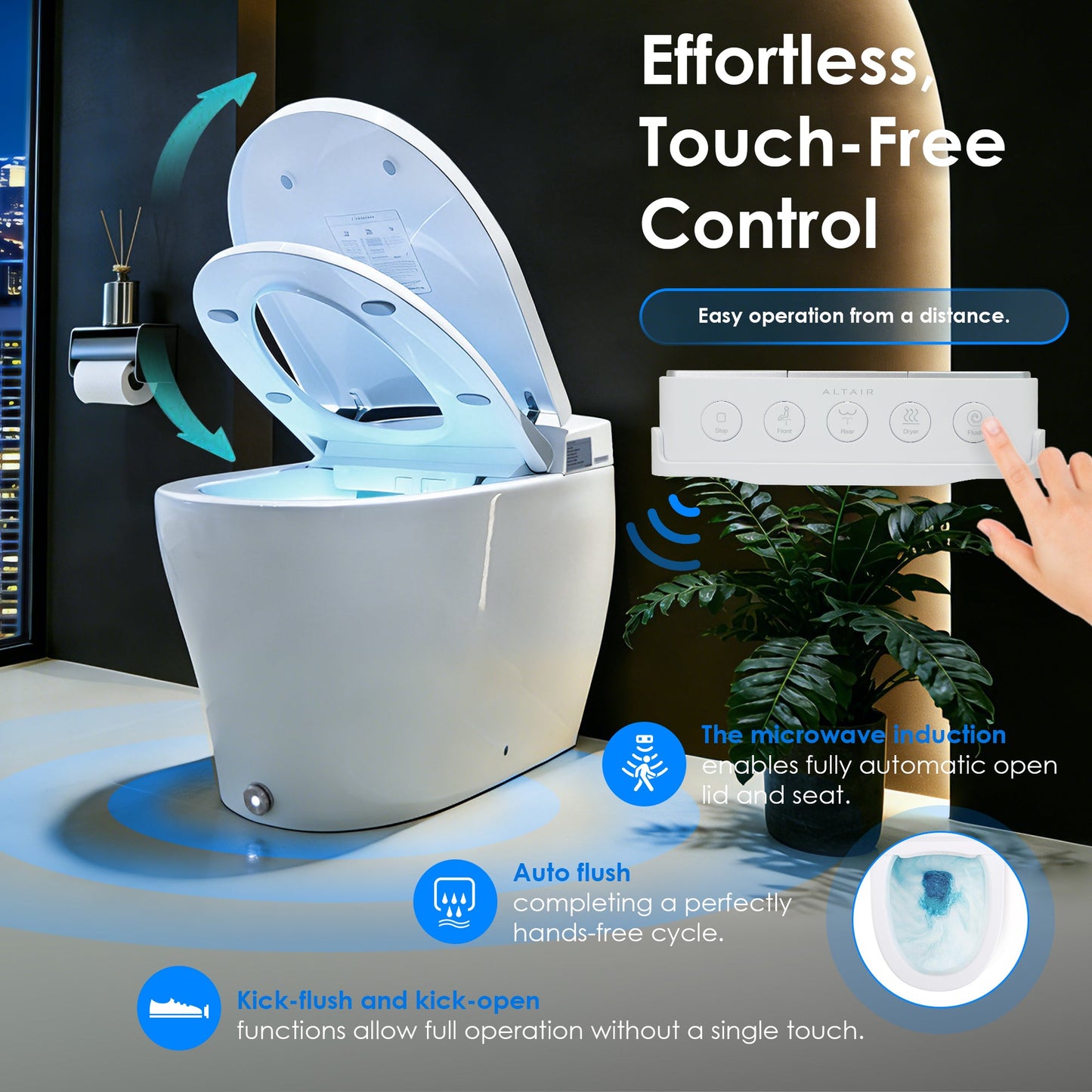 Natalie Smart Toilet with Tank Flush Bidet Wash