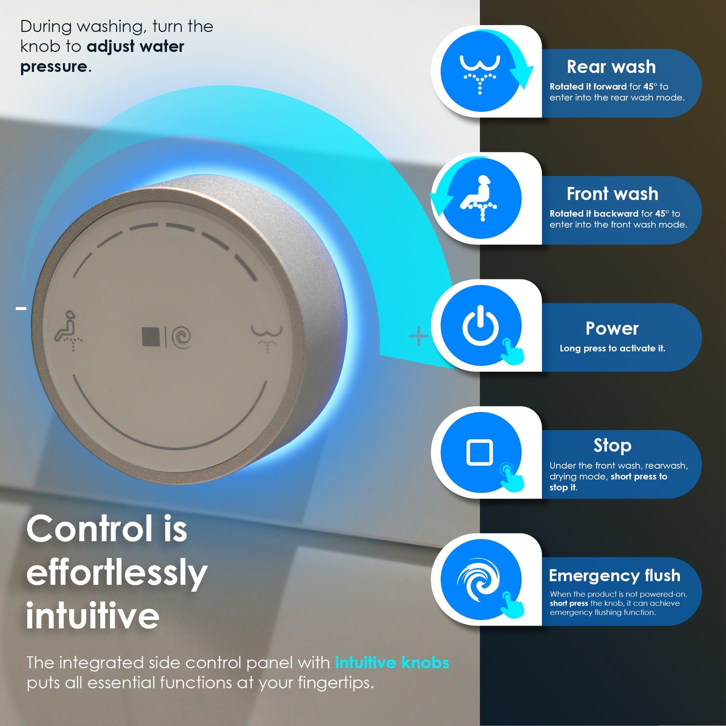 Natalie Smart Toilet with Tank Flush Bidet Wash
