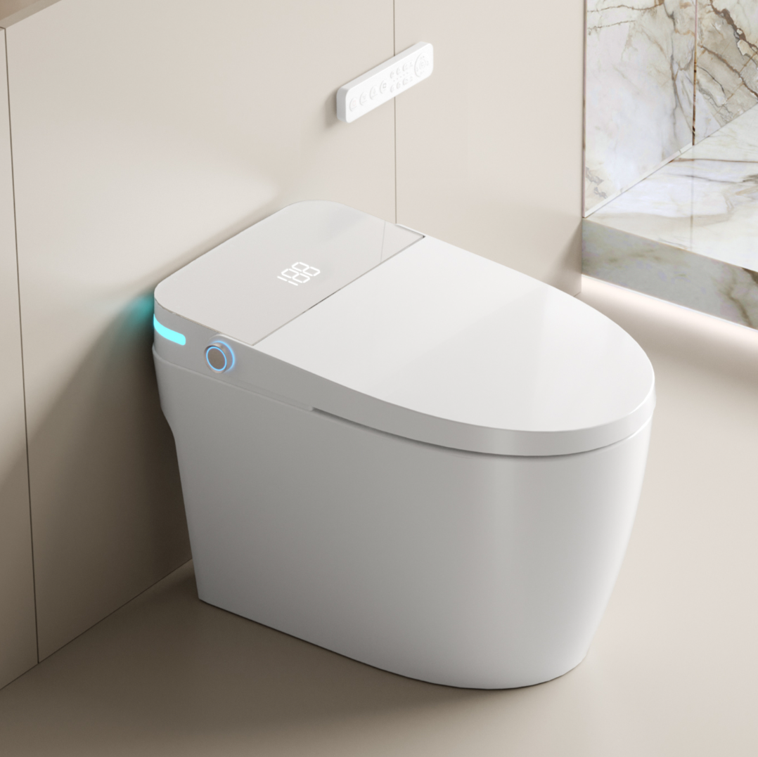 Intelligent Smart Toilet - Touchless Automatic Flush, Built-In Heated Bidet, & Sanitary for Modern Bathrooms