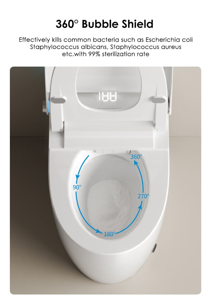 Intelligent Smart Toilet - Touchless Automatic Flush, Built-In Heated Bidet, & Sanitary for Modern Bathrooms