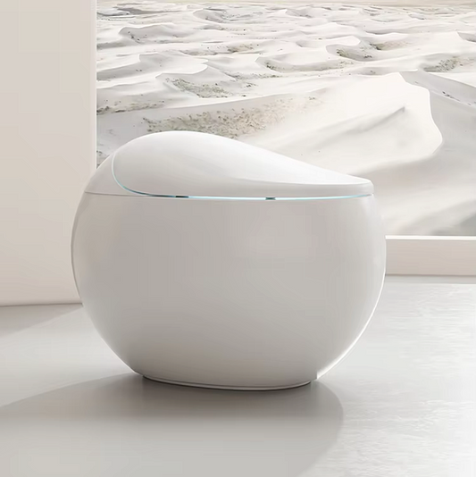 Oval Luxury Fully Automatic Smart Toilet | Ceramic Floor Mounted Smart Toilet with Remote Control