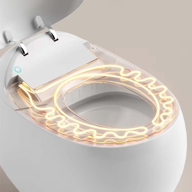 Oval Luxury Fully Automatic Smart Toilet | Ceramic Floor Mounted Smart Toilet with Remote Control
