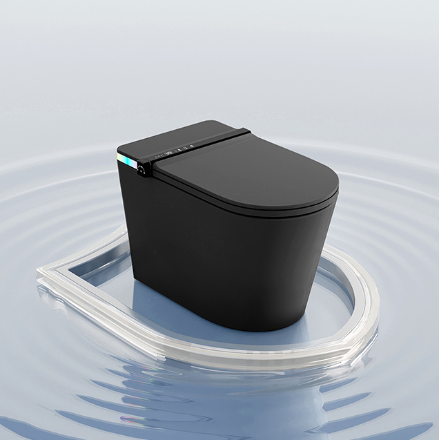 Black | Floor Mounted Intelligent Toilet | Tankless Smart Toilet