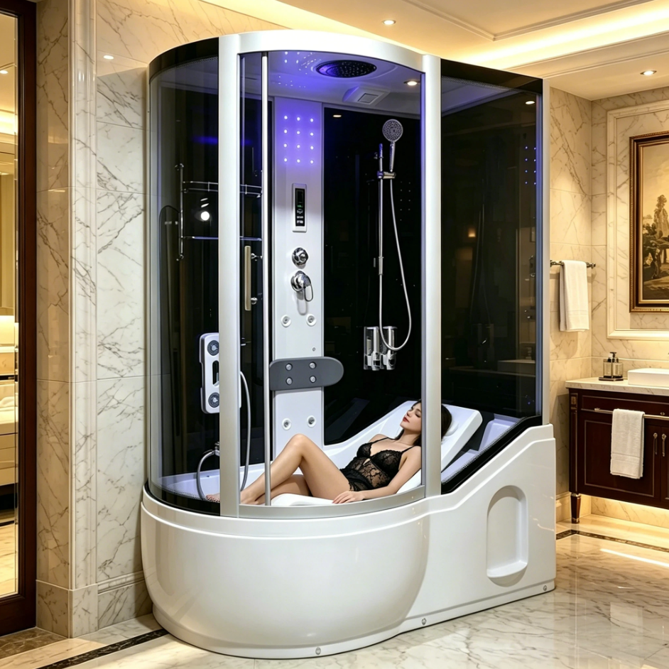 Indoor Sliding Glass Frame Steam Shower Cabin | Steam Room Complete Shower