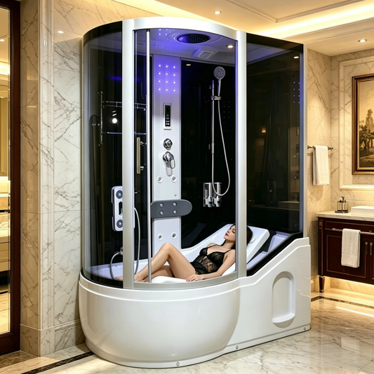 Indoor Sliding Glass Frame Steam Shower Cabin | Steam Room Complete Shower