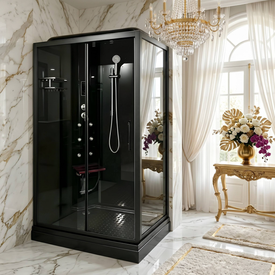 Modern 1200 x 900 Elite Steam Shower Cabin with Media Hub & Aromatherapy