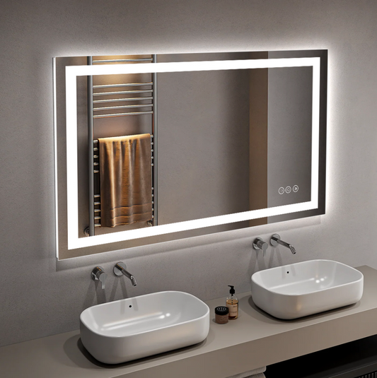 9.53 × 39.37 Inches Modern Home & LED Mirror with Anti-Fog Features | Touch Screen Dimming Light Function