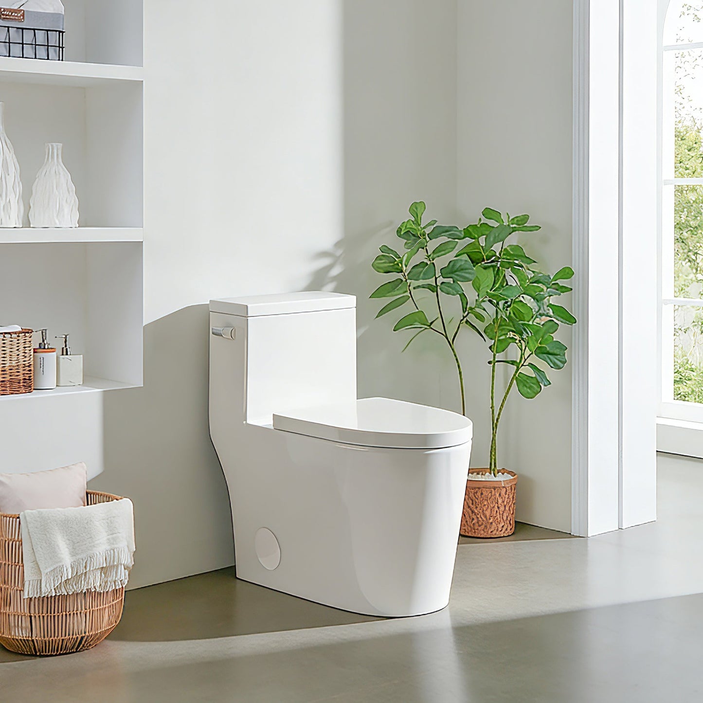 Braila Side-Flush Elongated One-Piece Toilet with ADA Chair Height