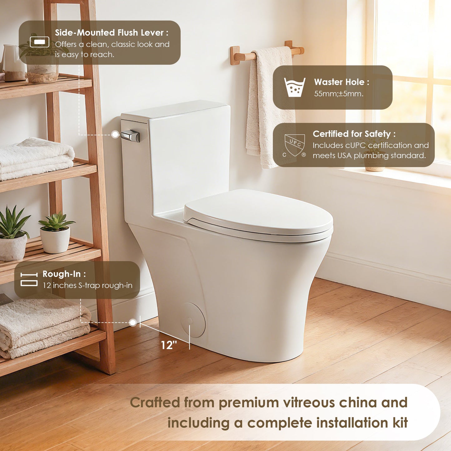Soroca Side-Flush Elongated One-Piece Toilet with ADA Chair Height