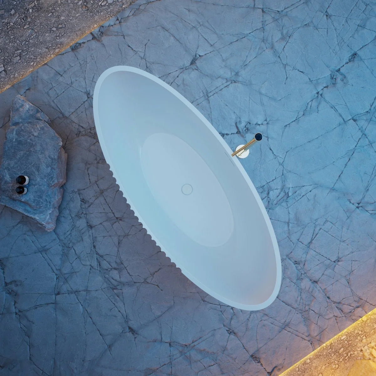 71 Inch MonBlari Acrylic Freestanding Bathtub Fluted
