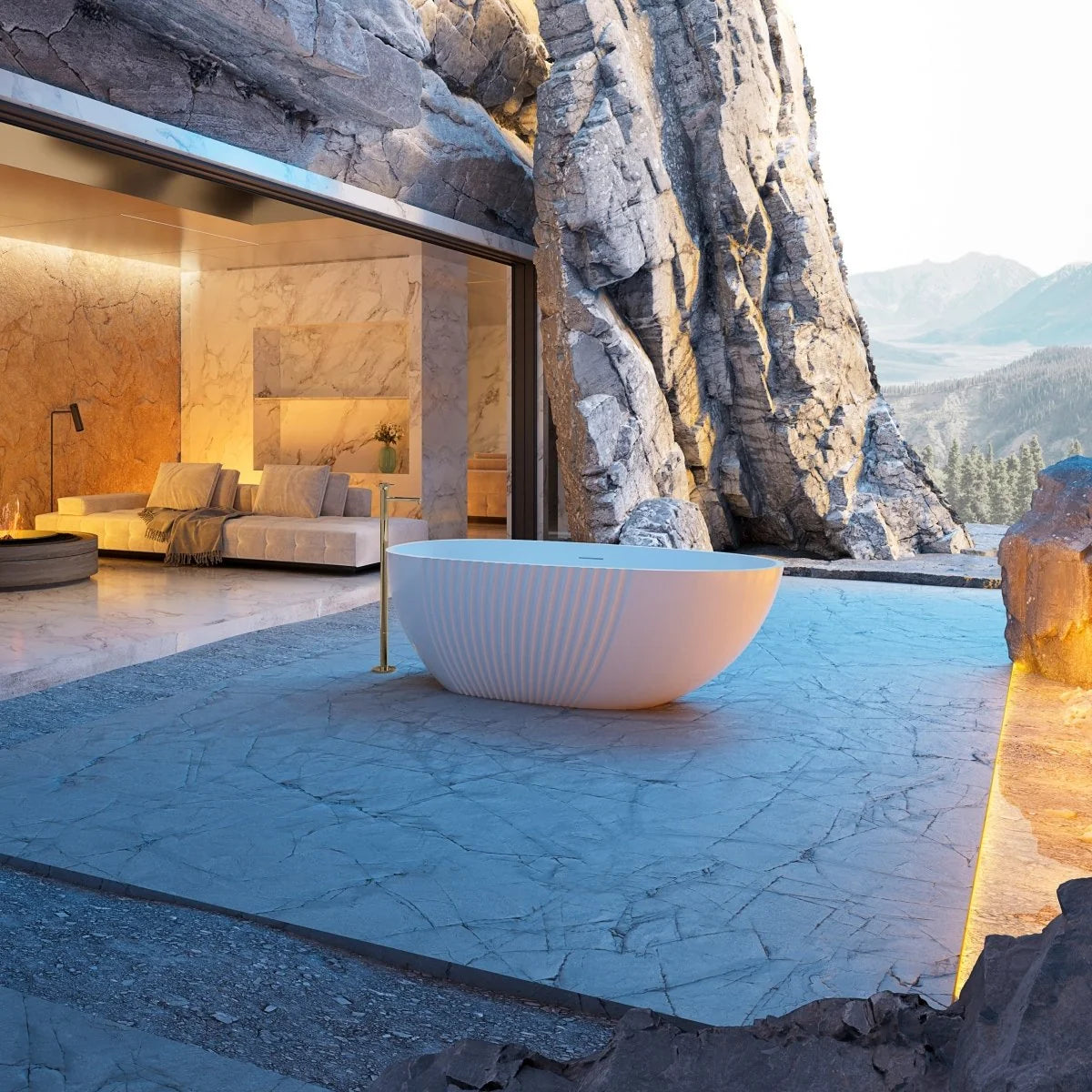 59 Inch MonBlari Acrylic Freestanding Bathtub | Oval