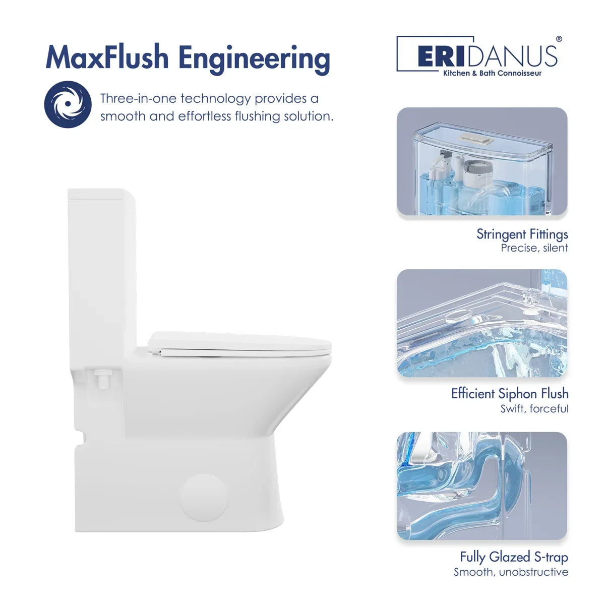 Naples 25" Depth Compact Elongated One-Piece Toilet, Dual Flush, Chair Height