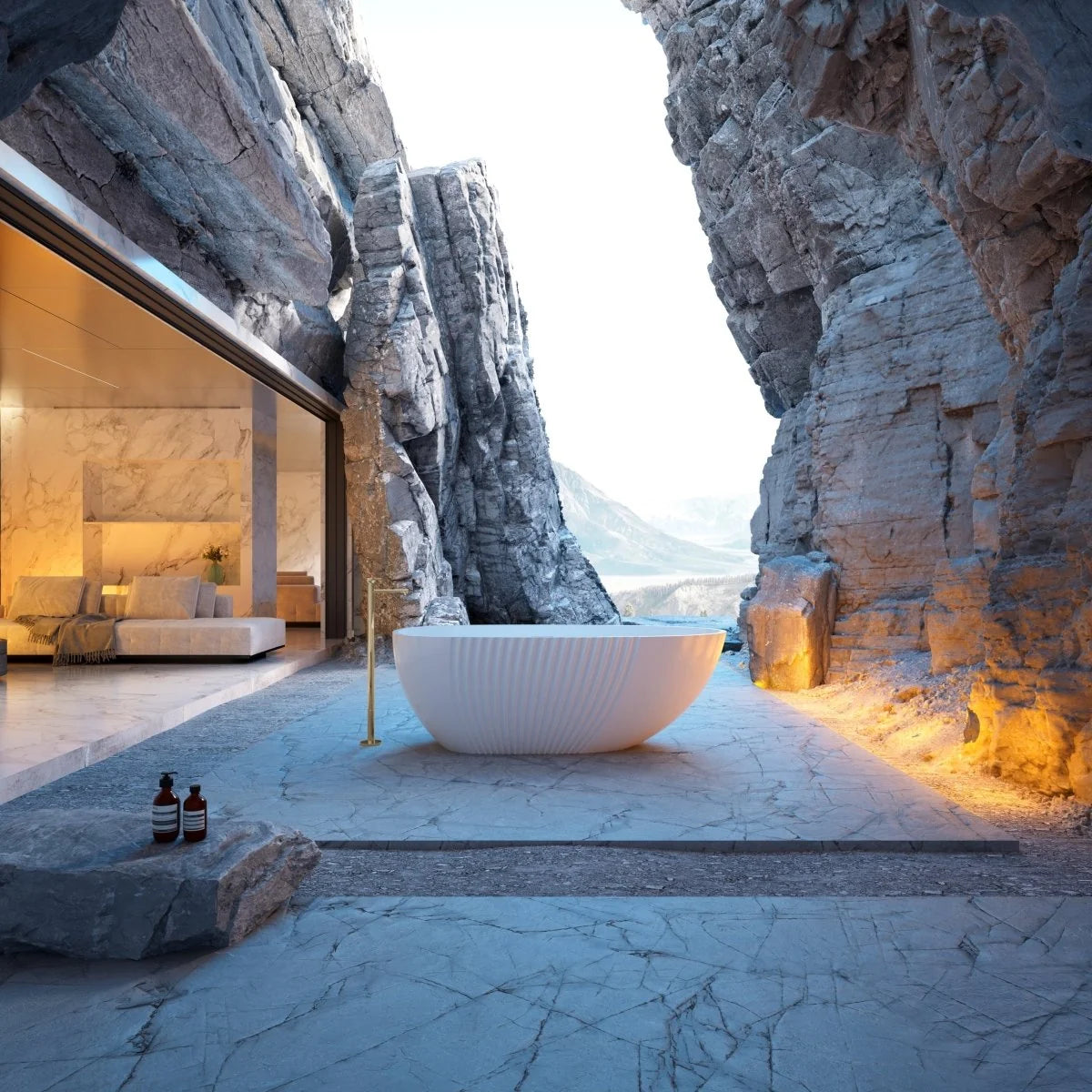 59 Inch MonBlari Acrylic Freestanding Bathtub | Oval