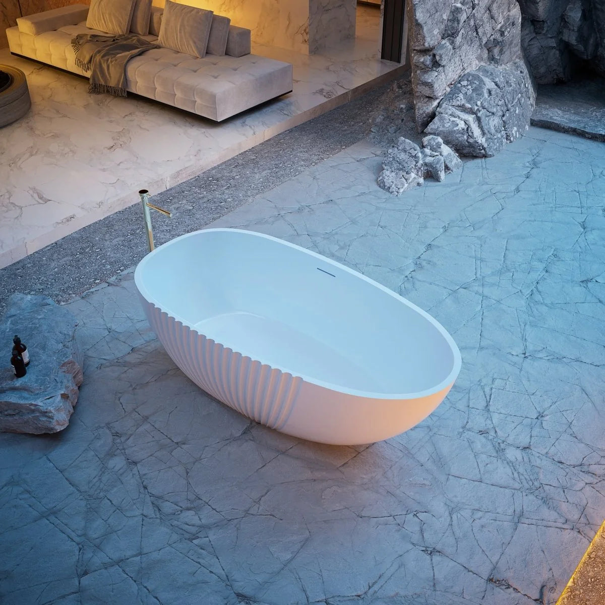 59 Inch MonBlari Acrylic Freestanding Bathtub | Oval