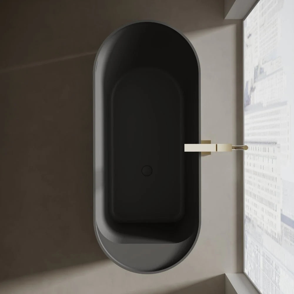 67 Inch MonBlari Solid Surface Freestanding Bathtub | Rounded